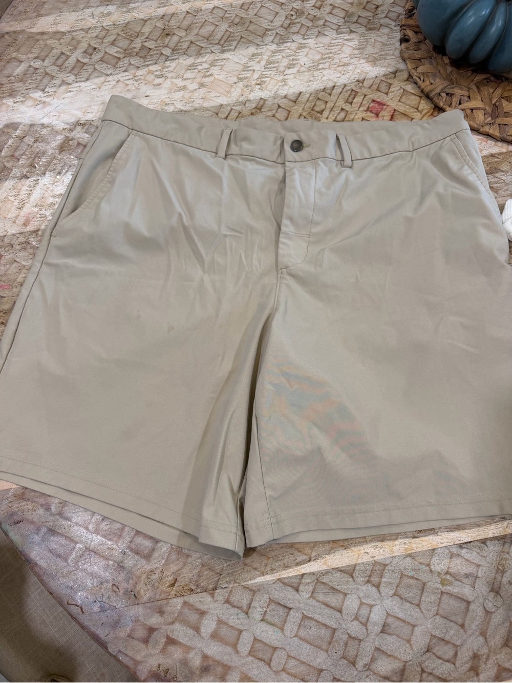 Old Navy Light Khaki Flat-Front Shorts